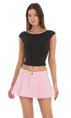 High Neck Open Back Top in Black