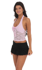 Lace Halter Top in Pink