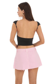 High Neck Open Back Top in Black