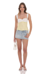 Two-Toned Lace Top in Yellow