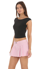 High Neck Open Back Top in Black