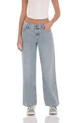 Mid Rise Baggy Jeans in Light Blue