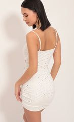 Twinkling Cutout Dress in Ivory Gold
