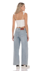 Mid Rise Baggy Jeans in Light Blue