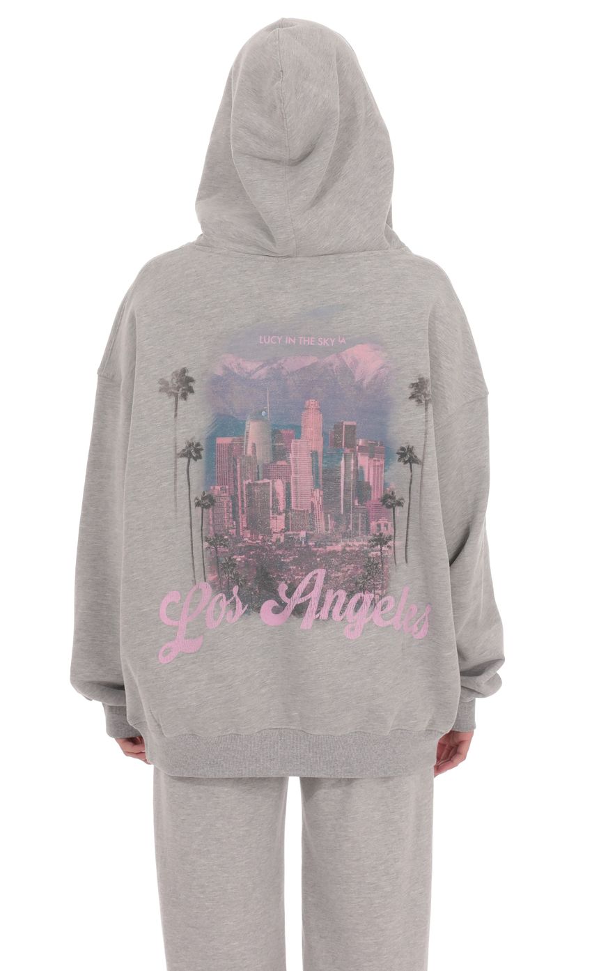 Los Angeles Fleece Hoodie in Grey