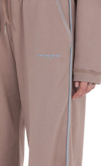 Two-Toned Cinchable Sweatpants in Taupe