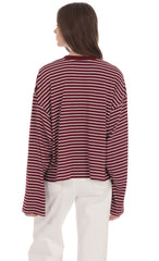 Oversized Striped Shirt in Red and White